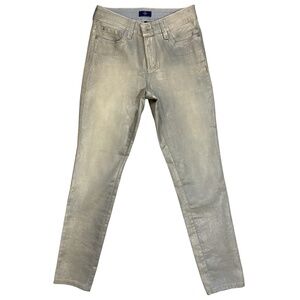 NYJD Women’s Gold Metallic Shimmer Jegging Legging Size 4P